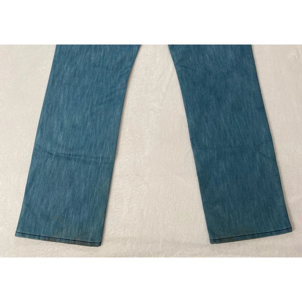 Halifax Mens Straight Leg Jeans Light Blue‎ Denim 38W 34L Embroidered Pockets